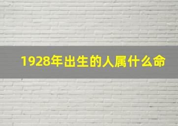 1928年出生的人属什么命