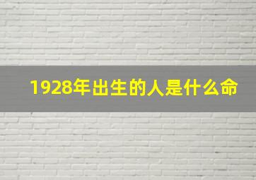 1928年出生的人是什么命