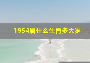 1954属什么生肖多大岁