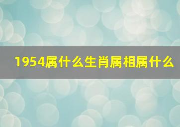 1954属什么生肖属相属什么