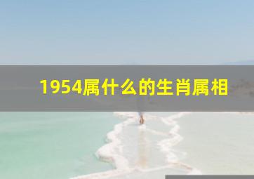 1954属什么的生肖属相