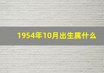 1954年10月出生属什么