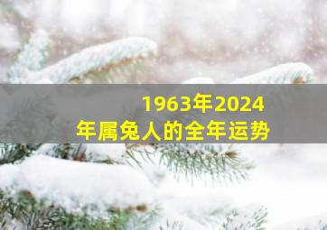 1963年2024年属兔人的全年运势