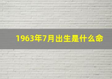 1963年7月出生是什么命