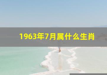 1963年7月属什么生肖