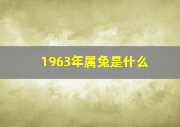 1963年属兔是什么