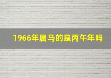 1966年属马的是丙午年吗