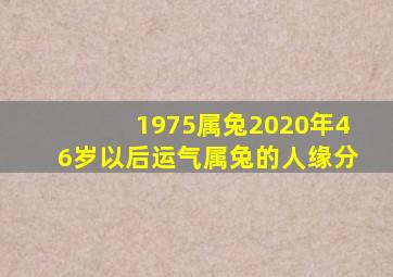 1975属兔2020年46岁以后运气属兔的人缘分