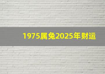 1975属兔2025年财运