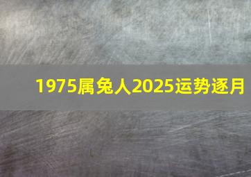 1975属兔人2025运势逐月