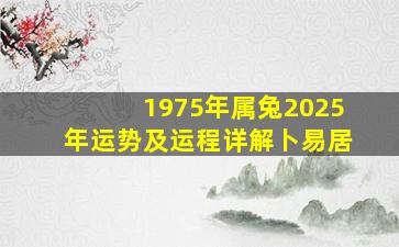 1975年属兔2025年运势及运程详解卜易居