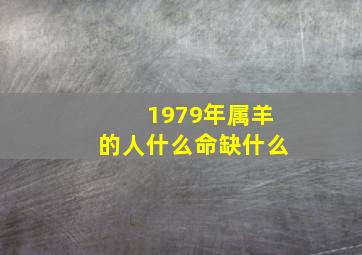 1979年属羊的人什么命缺什么