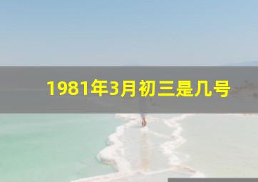 1981年3月初三是几号