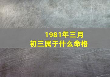 1981年三月初三属于什么命格