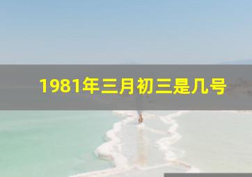 1981年三月初三是几号