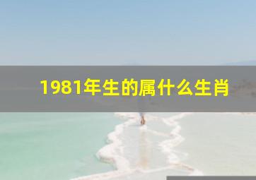 1981年生的属什么生肖