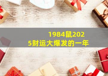 1984鼠2025财运大爆发的一年