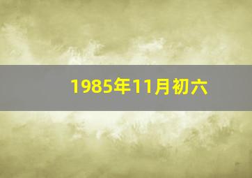 1985年11月初六