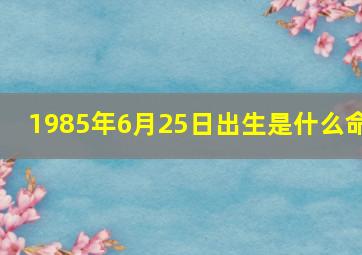 1985年6月25日出生是什么命