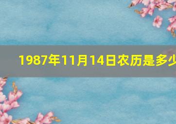 1987年11月14日农历是多少