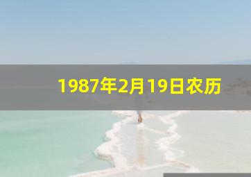 1987年2月19日农历