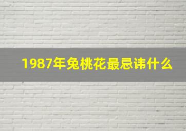 1987年兔桃花最忌讳什么