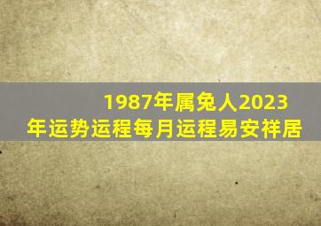 1987年属兔人2023年运势运程每月运程易安祥居