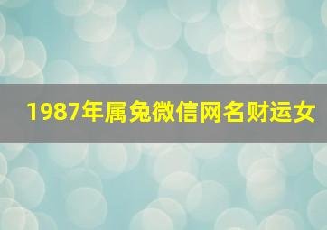 1987年属兔微信网名财运女