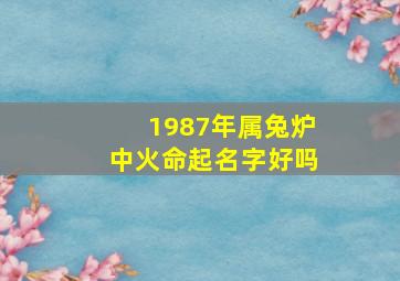 1987年属兔炉中火命起名字好吗