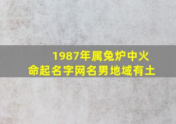 1987年属兔炉中火命起名字网名男地域有土