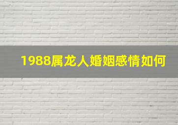 1988属龙人婚姻感情如何