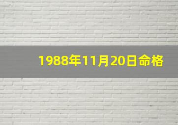 1988年11月20日命格