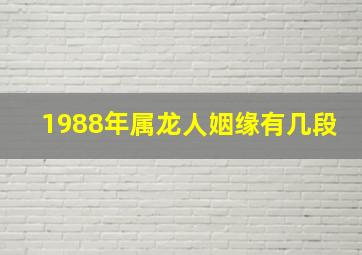 1988年属龙人姻缘有几段