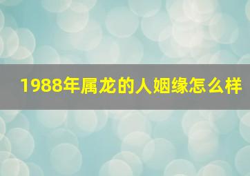 1988年属龙的人姻缘怎么样