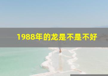 1988年的龙是不是不好