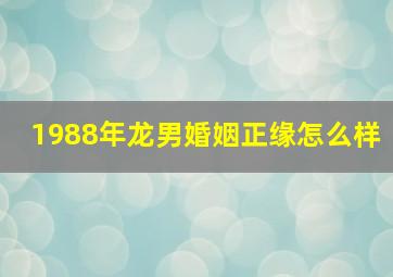 1988年龙男婚姻正缘怎么样