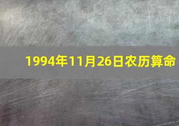 1994年11月26日农历算命