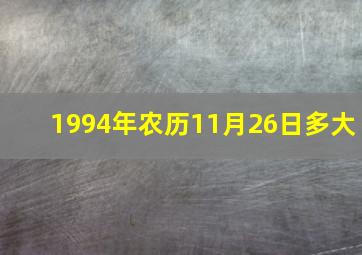 1994年农历11月26日多大