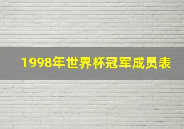 1998年世界杯冠军成员表