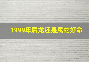 1999年属龙还是属蛇好命