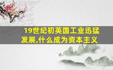 19世纪初英国工业迅猛发展,什么成为资本主义