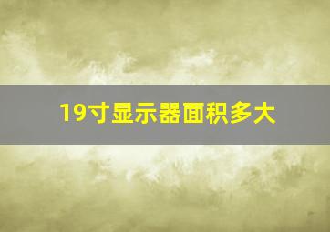 19寸显示器面积多大