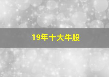 19年十大牛股