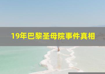 19年巴黎圣母院事件真相