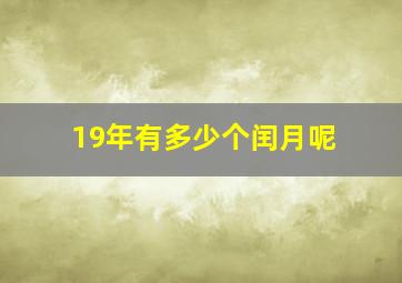 19年有多少个闰月呢