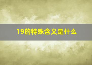 19的特殊含义是什么