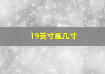 19英寸是几寸