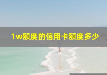 1w额度的信用卡额度多少