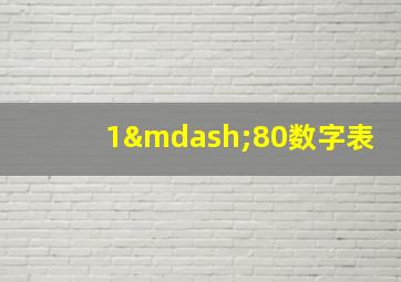 1—80数字表