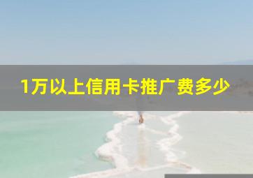 1万以上信用卡推广费多少